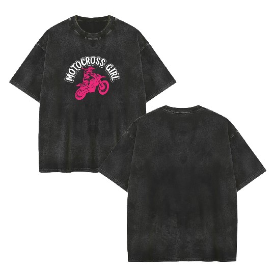 Dirtbike Girl Supercross Girl Off-road Enduro Moto Double Sided Mineral Wash T Shirts