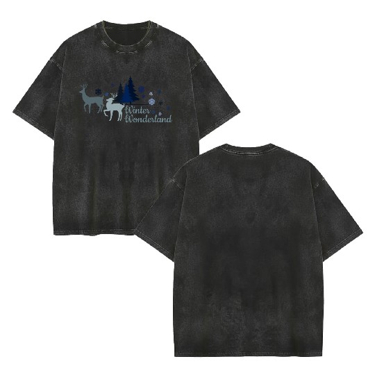 Let's meet in winter wonderland Double Sided Mineral Wash T Shirts