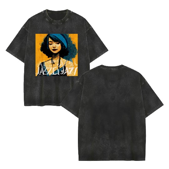 Jazz girls, jazz painting with beautiful girls Double Sided Mineral Wash T Shirts