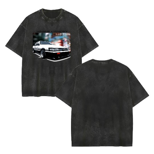 Classic japanese engine aesthetic City New Double Sided Mineral Wash T Shirts