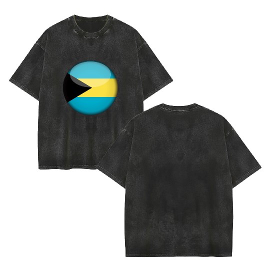 Bahamas Flag Double Sided Mineral Wash T Shirts