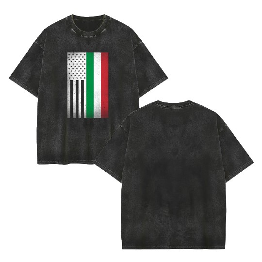 Italy Design for proud Italian Americans Double Sided Mineral Wash T Shirts