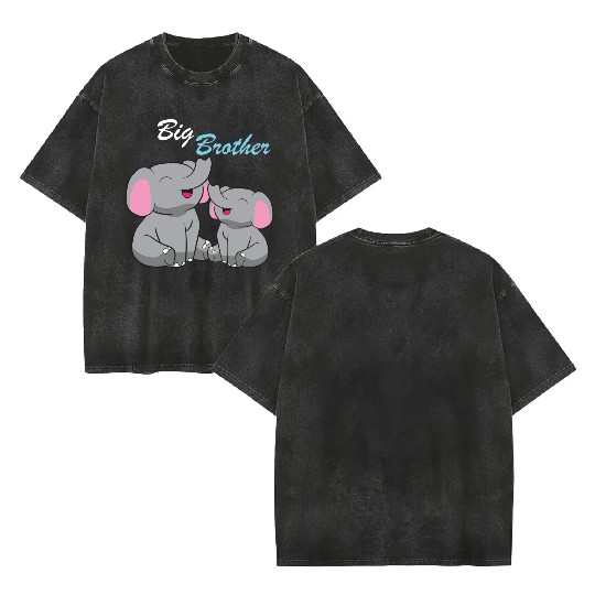 Elephants - Big Brother Double Sided Mineral Wash T Shirts