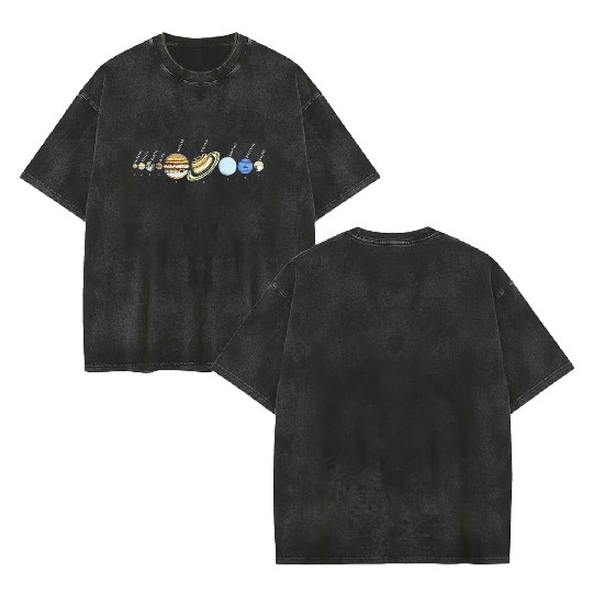 Solar System Astrophysic Planets, Solar System Double Sided Mineral Wash T Shirts