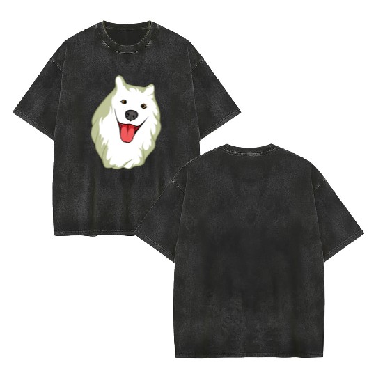Samoyed Cute Puppy Dog Owners Pet Lover Gift Ideas Double Sided Mineral Wash T Shirts