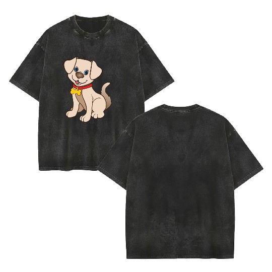 Retriever Cute Puppy Dog Owner Pet Lover Gift Idea Double Sided Mineral Wash T Shirts