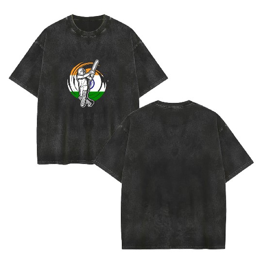 India Cricket Player Double Sided Mineral Wash T Shirts