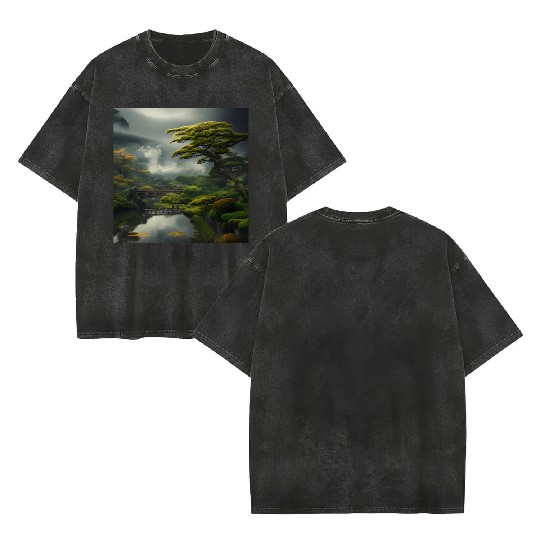 Wild Japanese nature Double Sided Mineral Wash T Shirts