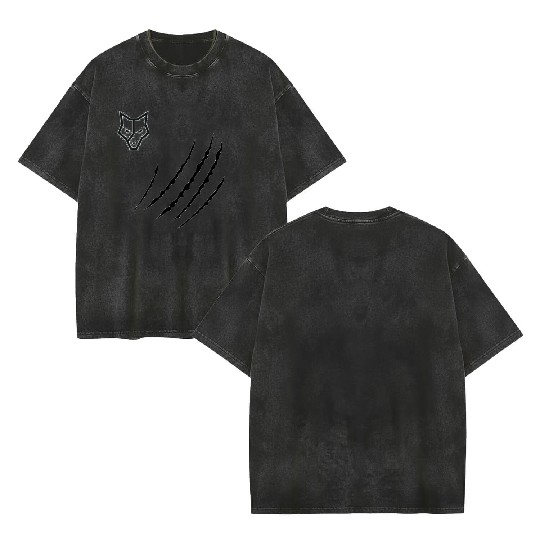 The ferocity of the Tiger in a Print Double Sided Mineral Wash T Shirts