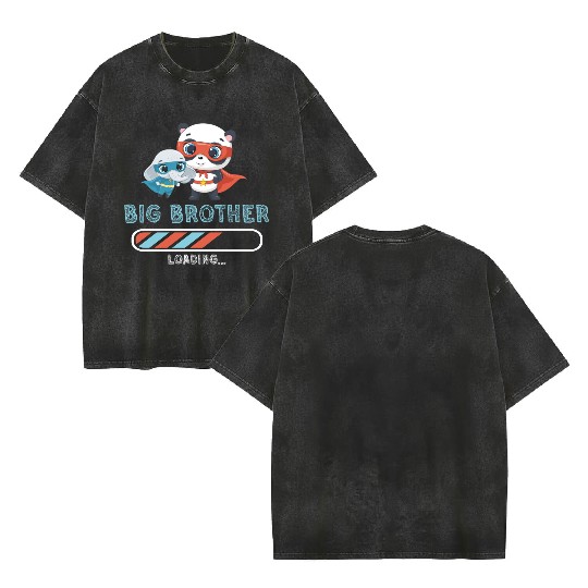 Big brother super hero panda elephant 2023 Double Sided Mineral Wash T Shirts