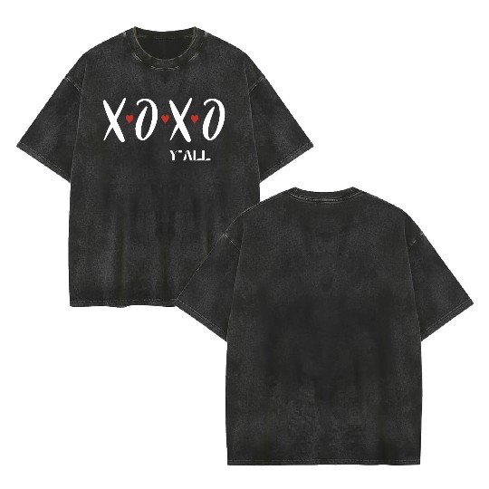 xoxo I love you Valentine's day Double Sided Mineral Wash T Shirts