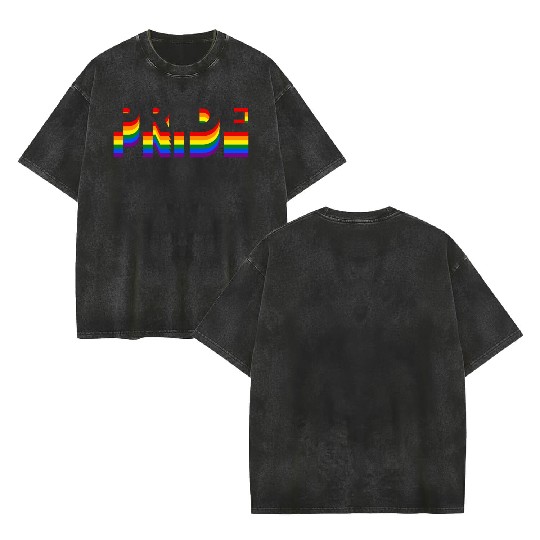 LGBTQ Pride Double Sided Mineral Wash T Shirts