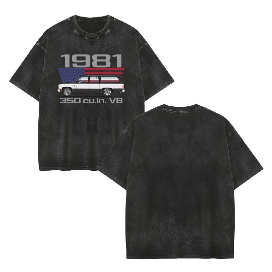 1981 Midnight Black Double Sided Mineral Wash T Shirts