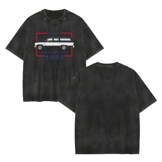 1982 Midnight Black Double Sided Mineral Wash T Shirts