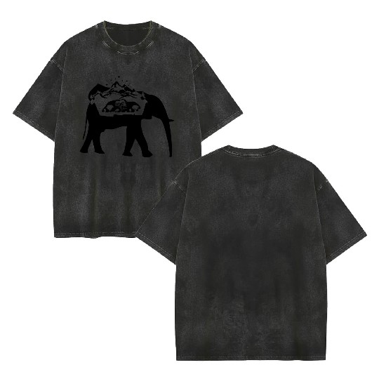 Elephant NATURE X ANIMAL Double Sided Mineral Wash T Shirts