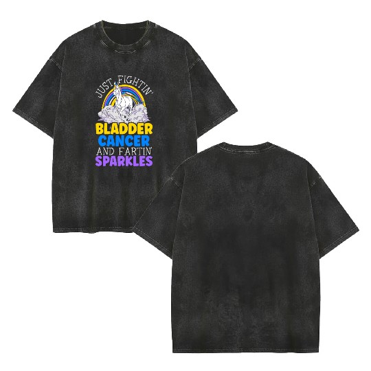 Bladder Cancer Warrior Bladder Cancer Awareness Double Sided Mineral Wash T Shirts