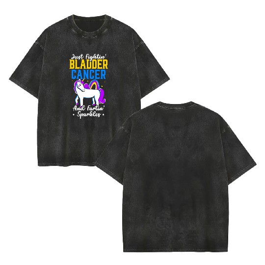Bladder Cancer Warrior Bladder Cancer Awareness Double Sided Mineral Wash T Shirts