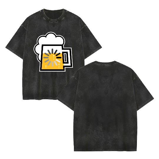 Beer Loading (Drinking In Progress / Icon / |) Double Sided Mineral Wash T Shirts