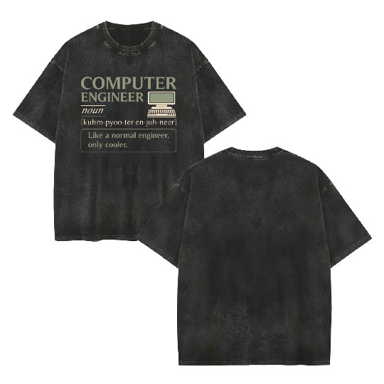 Computer Engineer definition Double Sided Mineral Wash T Shirts