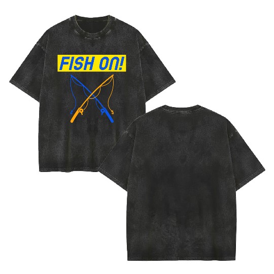 FISHING LOVERS DESIGN Double Sided Mineral Wash T Shirts