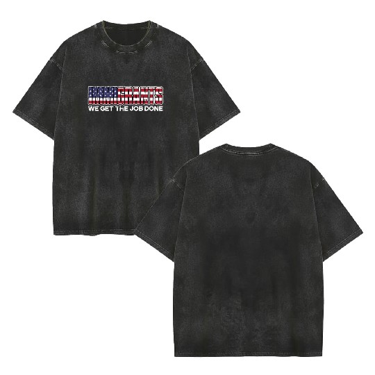 US Immigrant Indigenous USA Immigrants america Double Sided Mineral Wash T Shirts