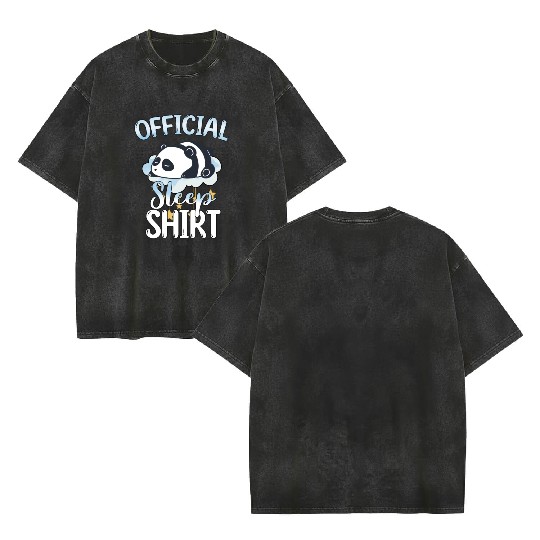 Official Sleep Double Sided Mineral Wash T Shirts Panda