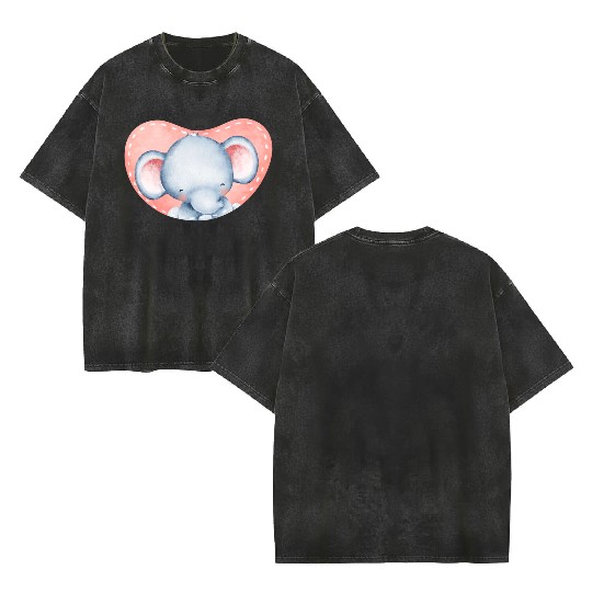Baby Elephant Double Sided Mineral Wash T Shirts