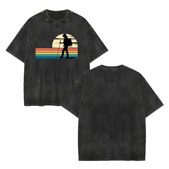 Hiking Female Hiker Colorful Double Sided Mineral Wash T Shirts