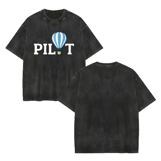 Hot Air Ballooning Hopper Balloon Pilot Balloonist Double Sided Mineral Wash T Shirts