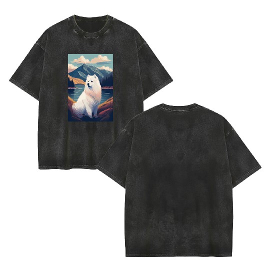 Samoyed Nature Double Sided Mineral Wash T Shirts