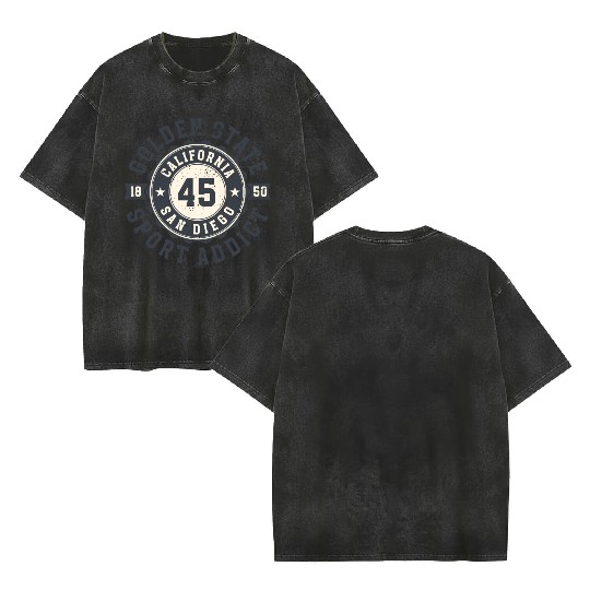 California Golden State San Diego Sport Addict Double Sided Mineral Wash T Shirts