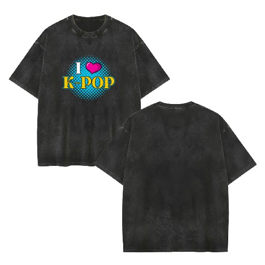 K-Pop K-drama Korean Music KPop Kdrama Gift Double Sided Mineral Wash T Shirts
