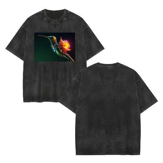 Techno Hummingbird Double Sided Mineral Wash T Shirts