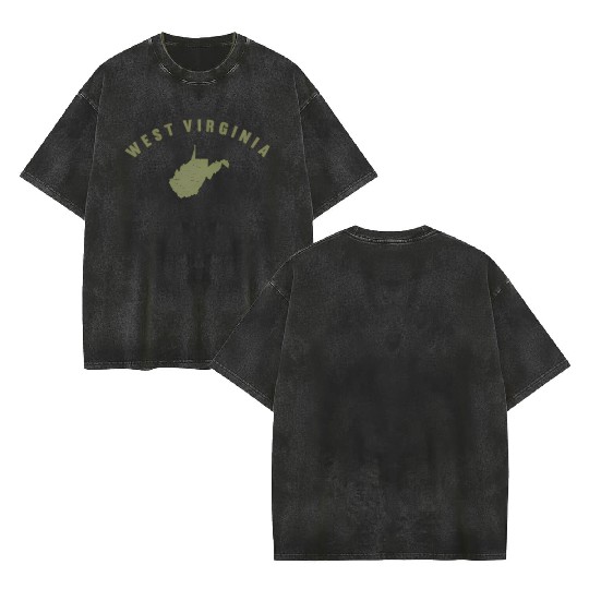 Wv Home State Mens Sports West Virginia Double Sided Mineral Wash T Shirts