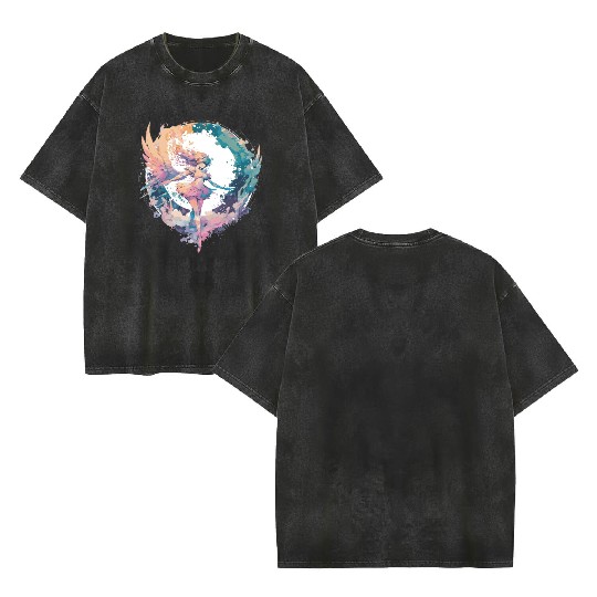 Watercolor Fairy Fairycore Grunge Pastel Goth Aest Double Sided Mineral Wash T Shirts