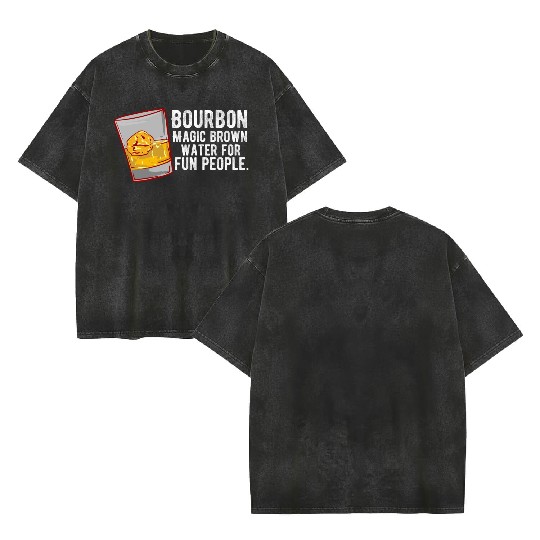 Bourbon - Magic Brown Water Double Sided Mineral Wash T Shirts