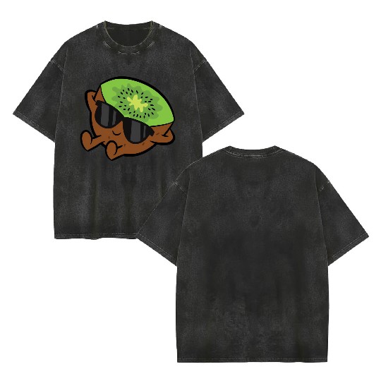 Kiwi Fruit Relang Lazy Kiwi Double Sided Mineral Wash T Shirts
