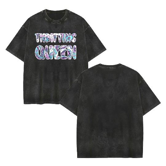 Thrifting Queen paisley Double Sided Mineral Wash T Shirts