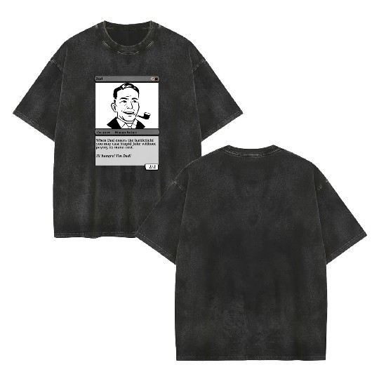 Dad Magic Card Double Sided Mineral Wash T Shirts