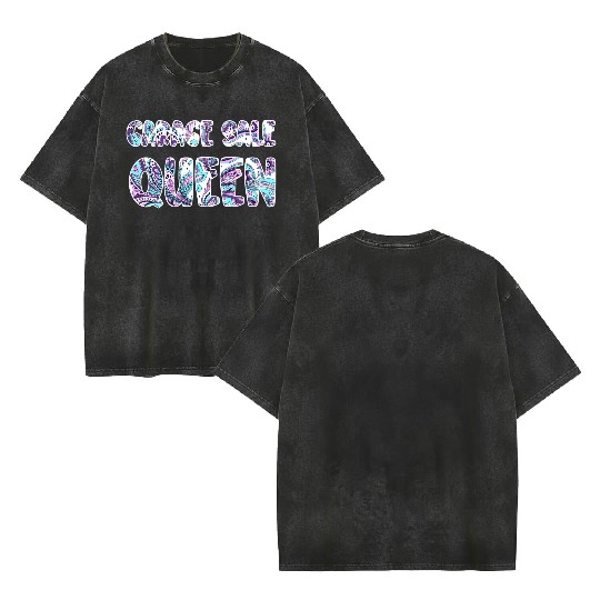 Garage Sale Queen paisley Double Sided Mineral Wash T Shirts
