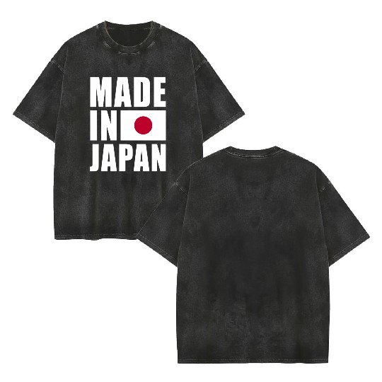 Made In Japan - Japanese Flag Pride Double Sided Mineral Wash T Shirts