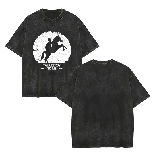 horse racing Double Sided Mineral Wash T Shirts