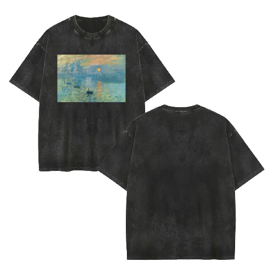 Bitcoin Coin-Crypto Painting Double Sided Mineral Wash T Shirts