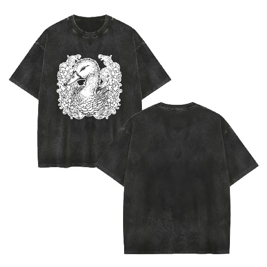 Duck Bird Nature Pond Double Sided Mineral Wash T Shirts