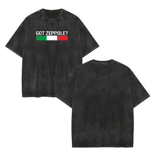 Saint Joseph's Day Double Sided Mineral Wash T Shirts, Got Zeppole Italy Flag
