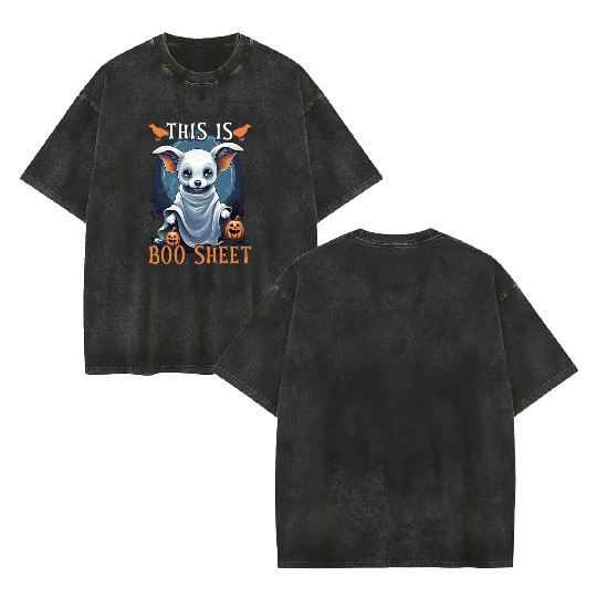 Chihuahua Halloween Puppy Trick Or Treat Dog Lover Double Sided Mineral Wash T Shirts