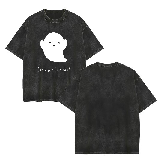 Cute NICU Halloween | Too cute to spook design Double Sided Mineral Wash T Shirts