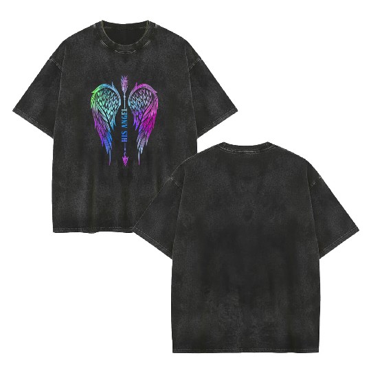His Angel Double Sided Mineral Wash T Shirts