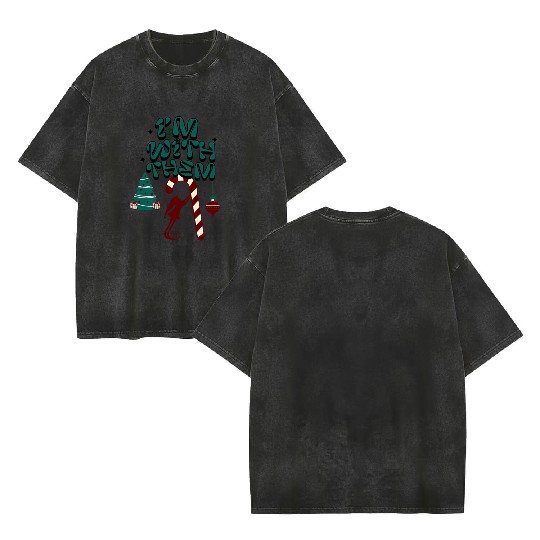 "Im with them" Christmas Elf design 2 Double Sided Mineral Wash T Shirts