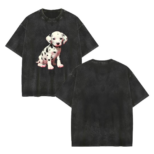 Dalmatian puppy Double Sided Mineral Wash T Shirts